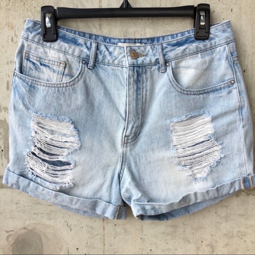 Forever 21 Light Blue Distressed Shorts 27